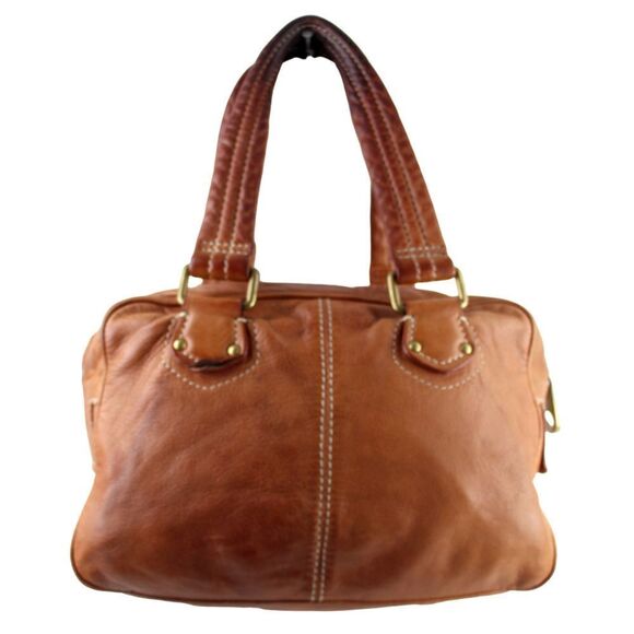 Marc by Marc Jacobs TAN BROWN GENUINE LEATHER TOTE SHOULDER BAG HANDBAG PURSE - Picture 4 of 12